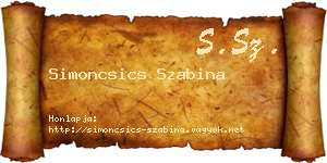 Simoncsics Szabina névjegykártya